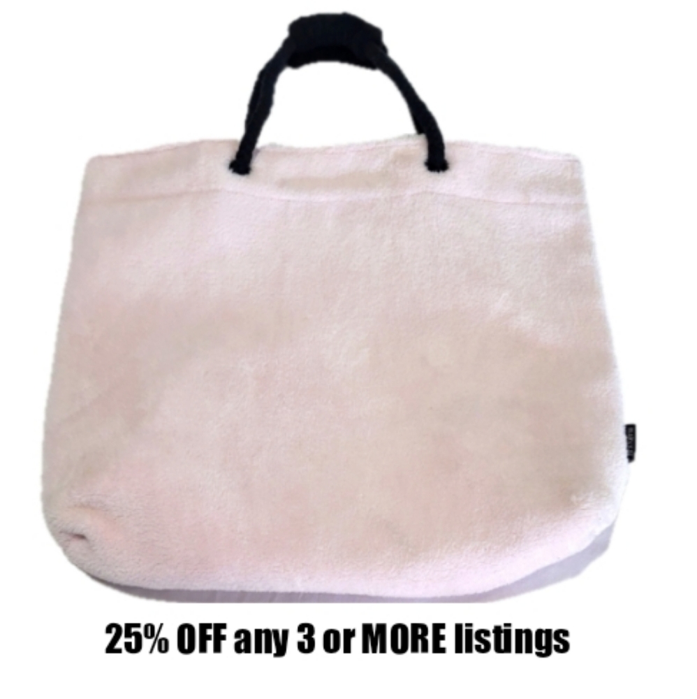 Pink Carryall Tote Mary Kay Blush Vintage Fuzzy Reusable Shopping Bag Fleece